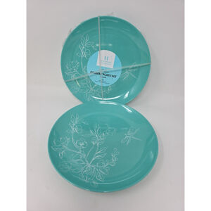Martha Stewart Everyday Melamine Salad Dessert Leafy Floral Plates 8.5" Set of 4